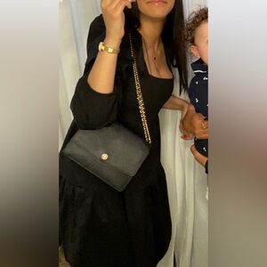 Mango Black Puff Sleeve Mini Dress